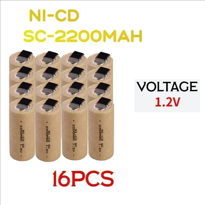 

Lowest Price 2-20 Piece SC Battery 1.2v Batteries Rechargeable 2200mAh Nicd Battery Power Tools Akkumulator