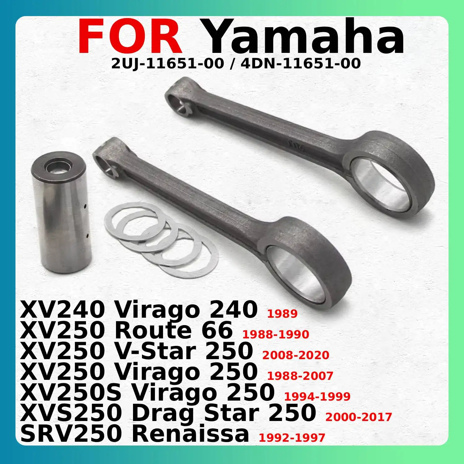 

Комплект шатунов коленчатого вала мотоцикла, гоночный двигатель для Yamaha XV240 XV250S XVS250 Virago Route V-Star Drag Star 2UJ-11651-00