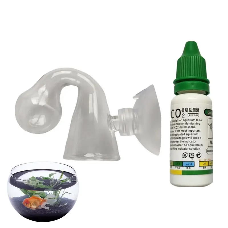 Aquarium CO2 Indicator Solution Fish Tank Long-Term Monitor CO2 Test PH Liquid For Aquatic Plants (Used with Drop Checker)