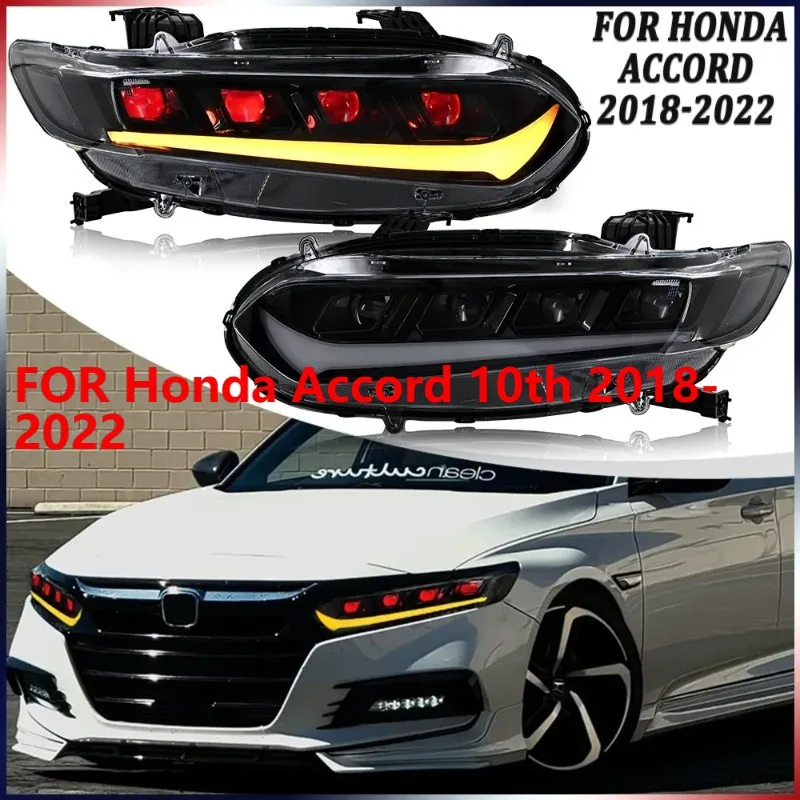 

Для Honda Accord 10th 2018-2022 2 шт. светодиодные фары в сборе с DRL Demon Eye