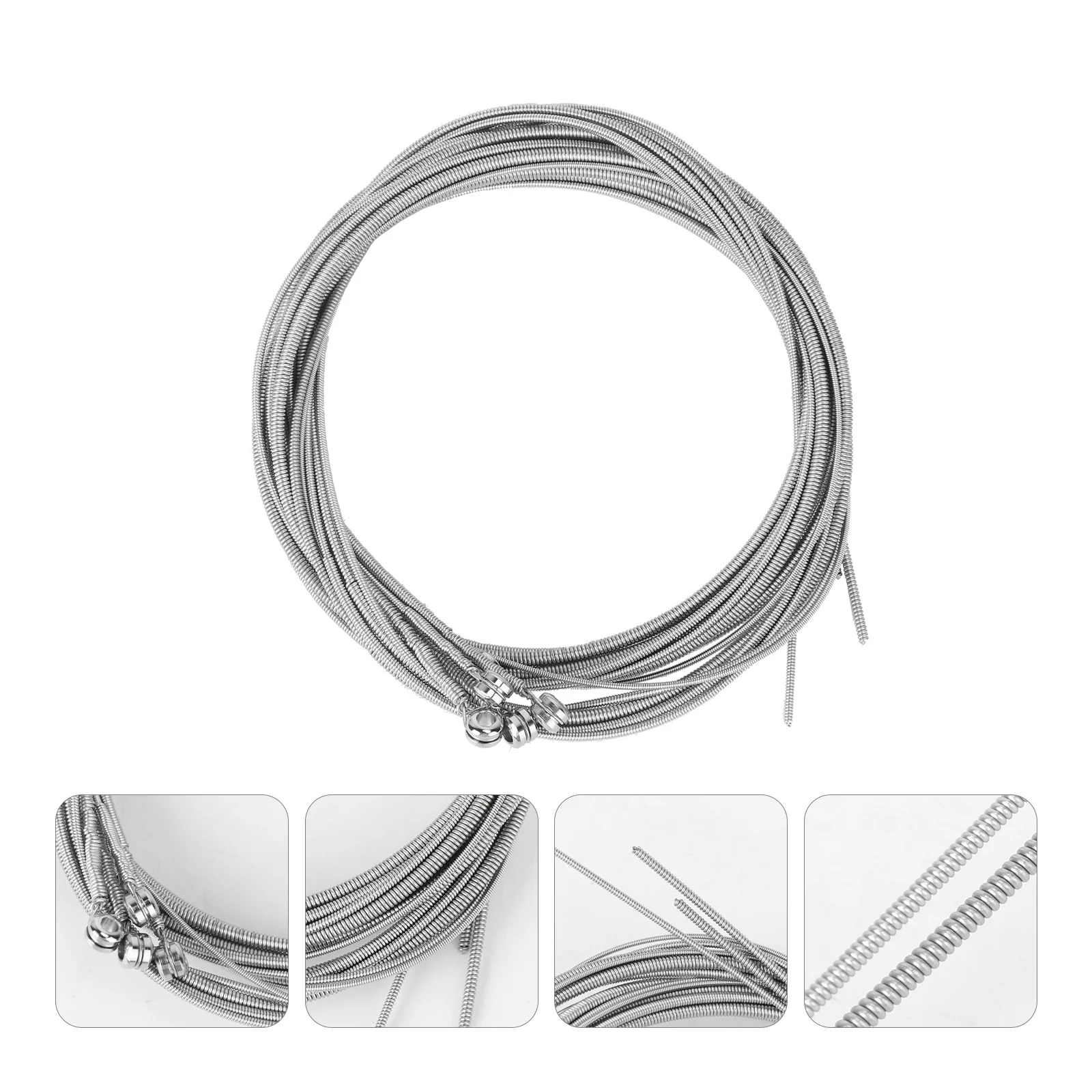 مجموعة 5 قطع من أوتار باس الفولاذ الفضي لاستبدال جيتار باس مكون من 5 أوتار، حزمة متينة، هدية مثالية للمبتدئين في الجيتار