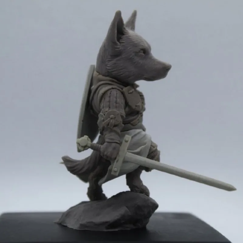 70mm Height Resin Figure Model Kit Fantasy Hobby Miniature Wolf Warrior Diorama Statue Unassembled and Unpainted Free Shipping