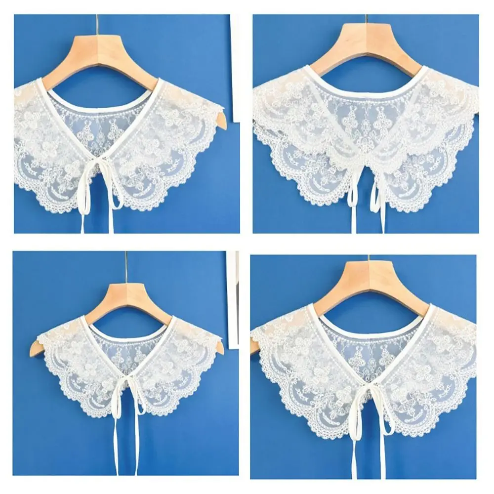 

Fashion Dress Blouse Decor Embroidered Fake Collar Fake Collar Lace Up Shawl Shawl Collar Cotton Cloak Fake False Collars