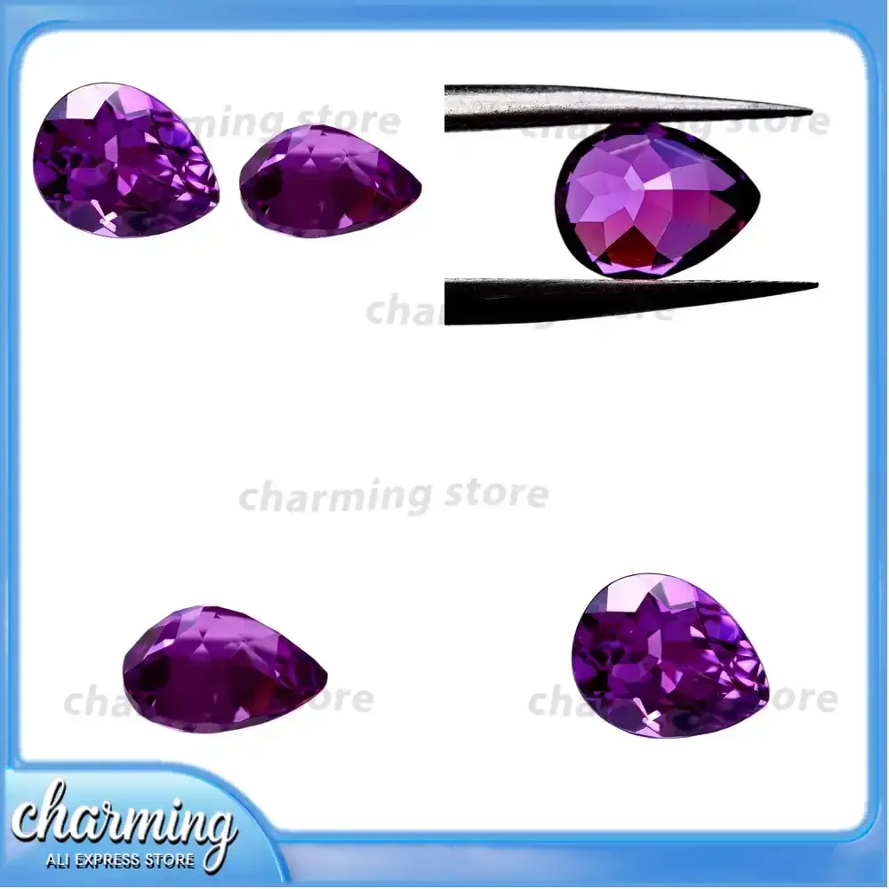 

Pear Shape Lab Grown Sapphire Purplish Red Gemstone for DIY Jewelry Making Ring Necklace Earrings Lab Created Sapphire