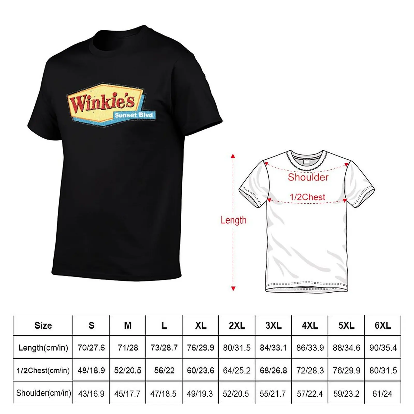 Winkie's sunset blvd T-Shirt t shirts for man slim fit man t shirts for men casual anime tshirt T-Shirt
