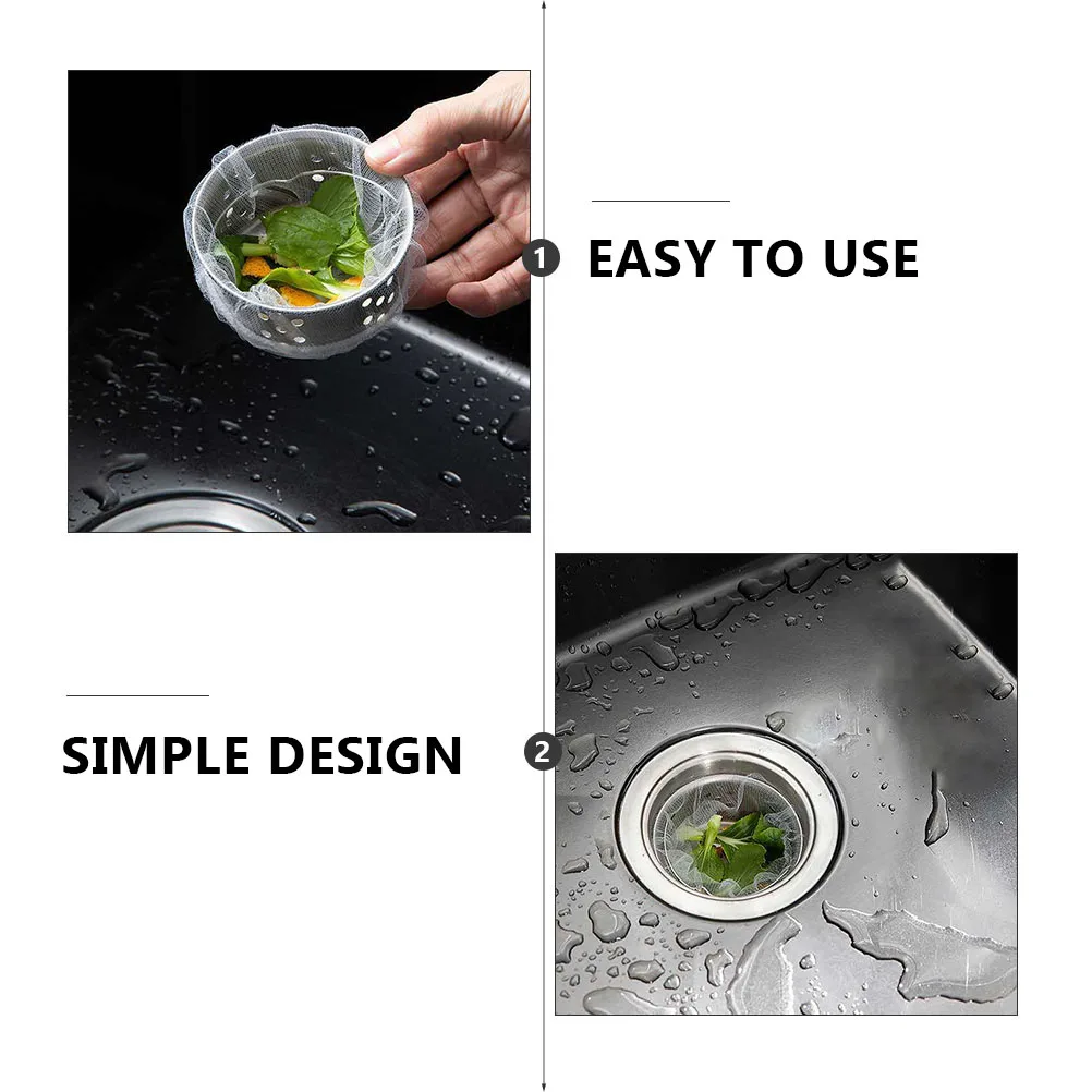 

2PCS Sink Strainer Filter Mesh Bag Elastic Drainage Net Fine Washing Filters Kitchen Gadget Sewer Cleaner Trash Blocking