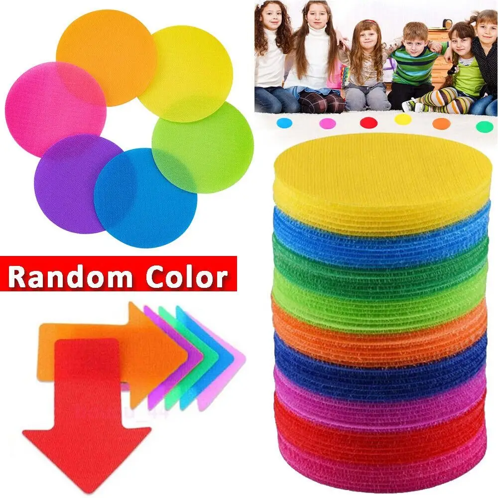 30Pcs Preschool Kindergarten Floor Dot Distancing Social Circles Carpet Markers Carpet Spot Markers Sit Colorful Sitting Sticker