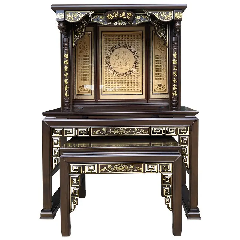 Chinese-style Nanmu Buddhist shrine offering table for home use Guanyin modern light luxury Buddhist altar Buddhist hall solid