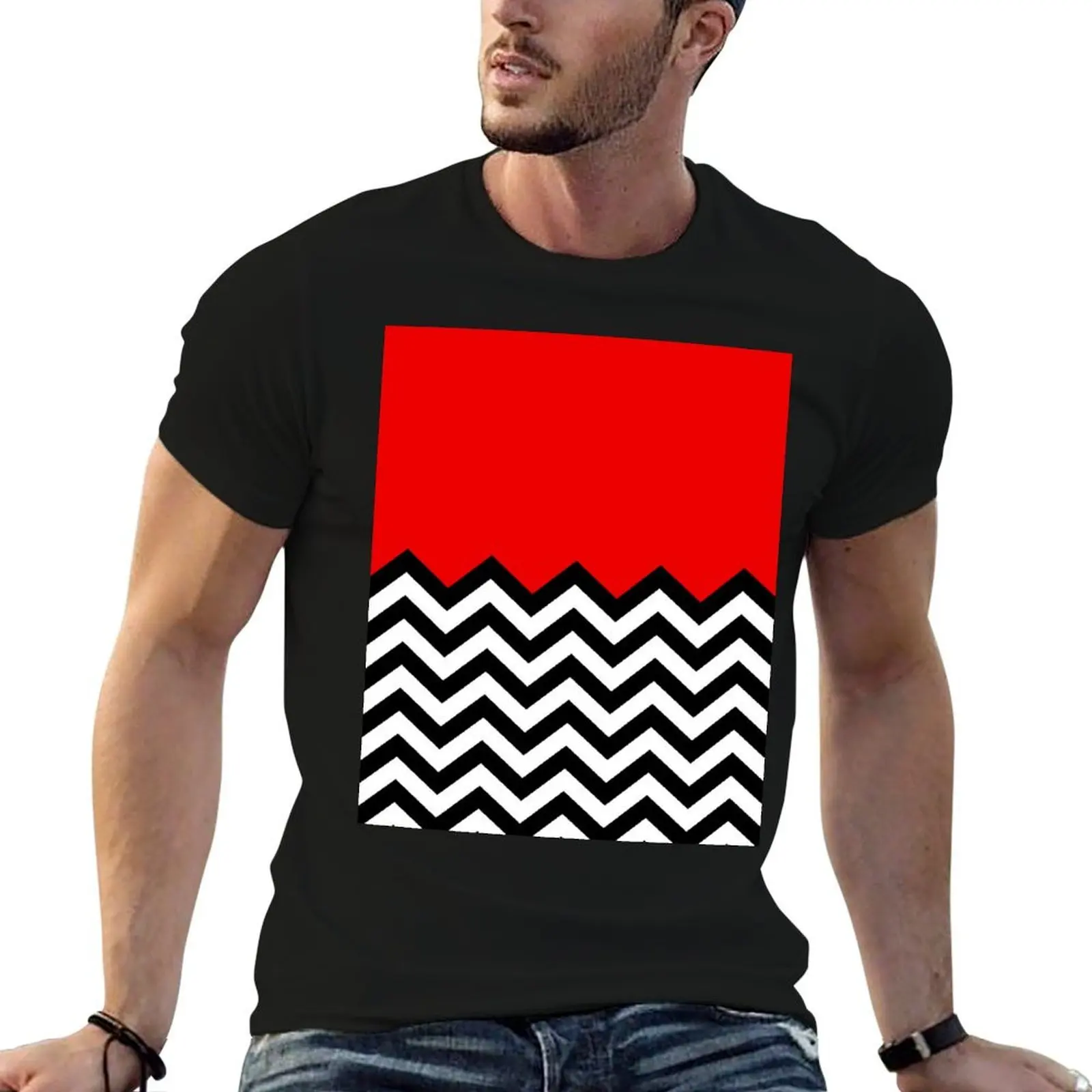 Twin Peaks - Black Lodge Pattern T-Shirt vintage clothes shirts graphic tee men graphic t shirts