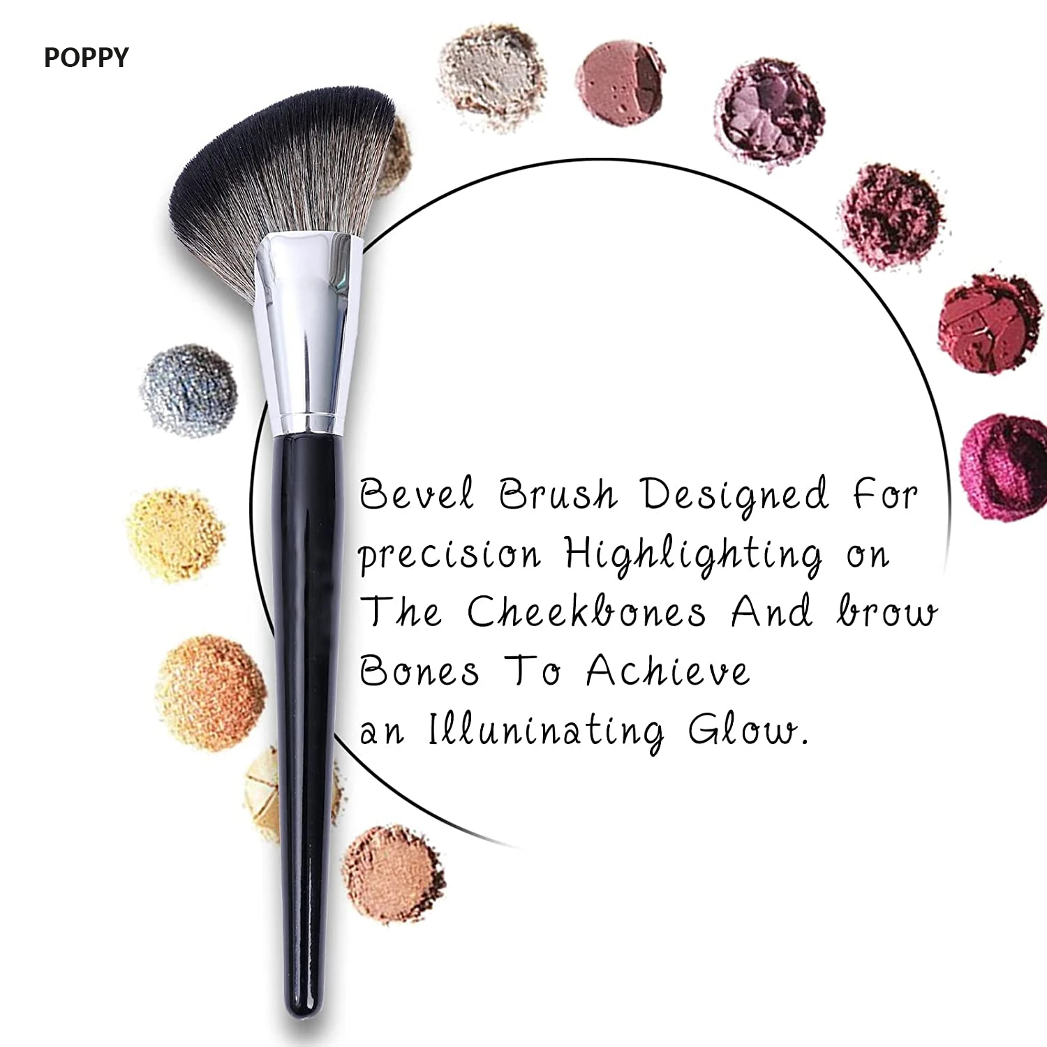 1PCS Angled Face Bronzer Contour Sculpting Cheekbones Makeup Brush Fan-shaped Professional Powder Blush Cosmetic Make Up Tool