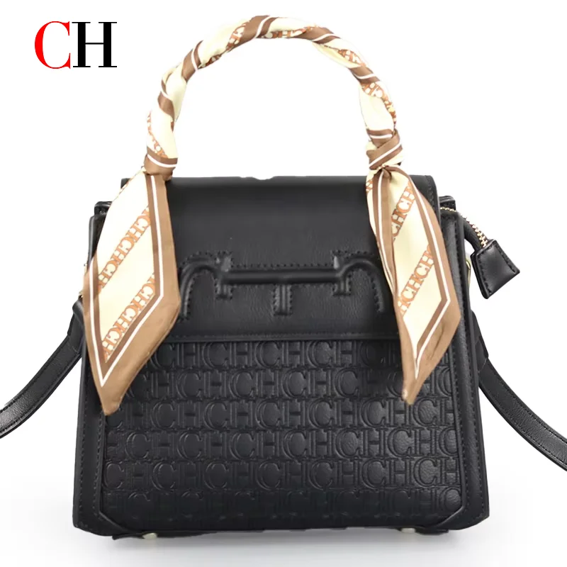 Monogrammed Handkerchief - CH Women's Monogram Embossed Crossbody Bag