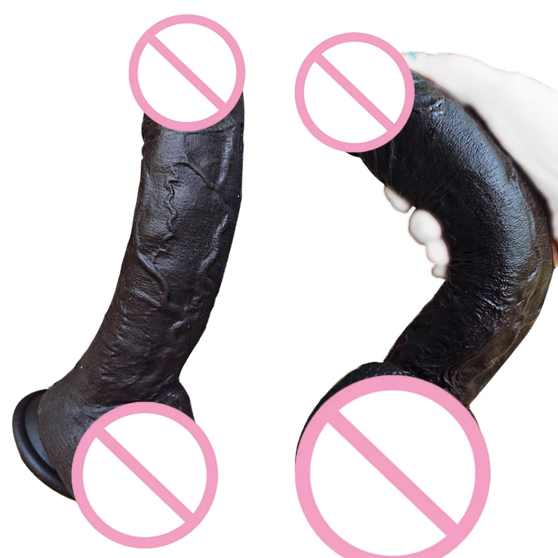 Realistic Black Dildo Long Anal Plug Suction Cup Penis Butt Plug Big Dick Sex Toy for Women Men Vagina Massage Anal Dilator Cock
