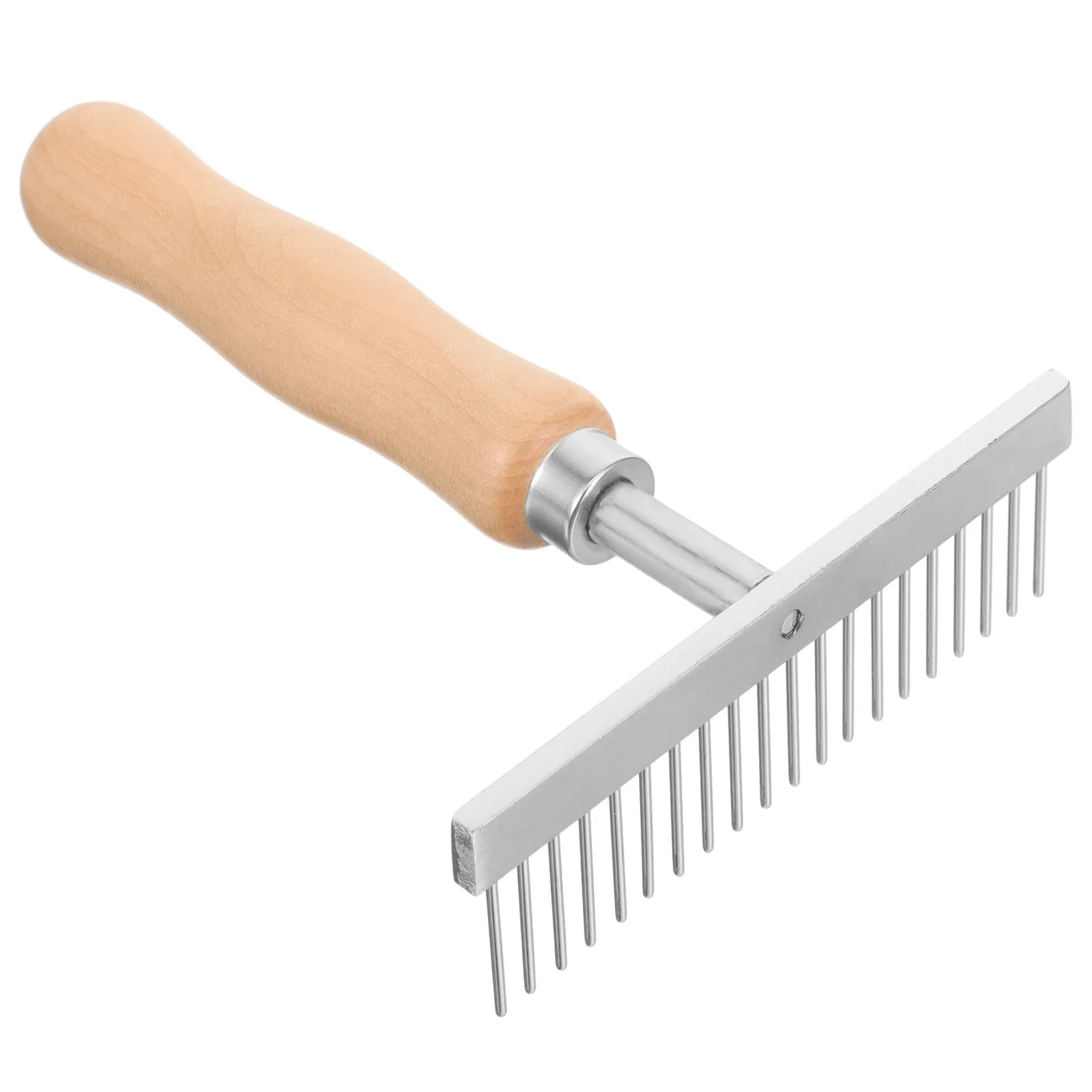 

Pet Grooming Rake Fine Grinding Metal Teeth Smooth Surface Comfortable Handle For Dog Cat Horse Pet Hair Removal Comb