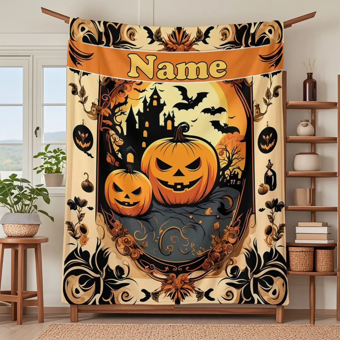 1 Piece Custom NAME Personalized Flannel Blanket - Ideal Gift for Christmas, Halloween, Birthdays, and Anniversaries, Soft, War