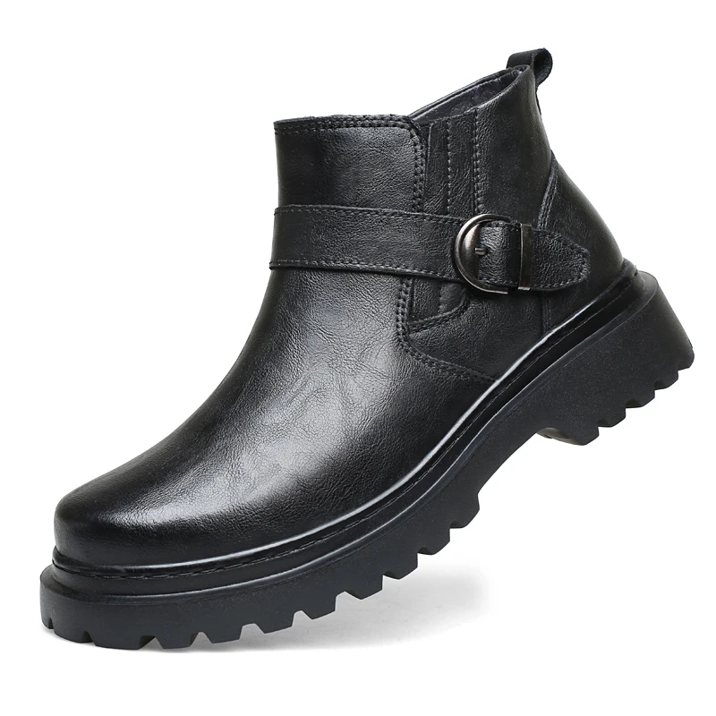 2026 Men's Shoes Boots Autumn Commute Zara Women Genuine Leather Ankle Boots Vintage Non‑Slip Casual Chelsea Booties