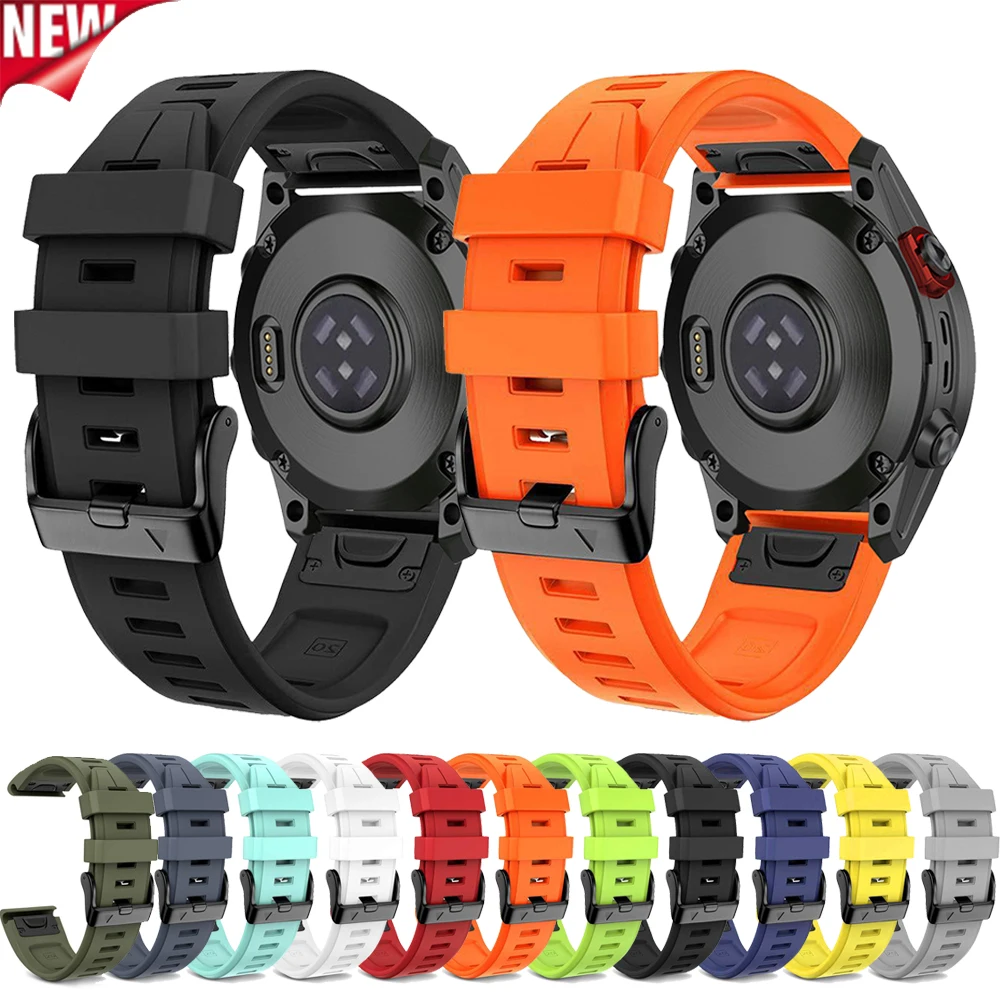 22mm 26mm silikonowy pasek do Garmin Fenix 7x7 Pro Solar/6x6 Sapphire 5 5X Plus 3 3hr/Epix paskiem szybkiego dopasowania 1:1 oficjalny gadżet zespołu