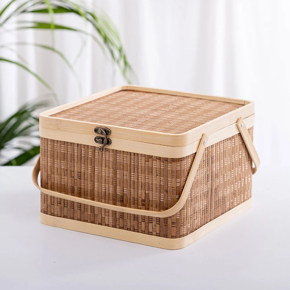 

Egg Storage Basket Portable Picnic Large Bamboo Small Baskets Bread Organizer Vegetable Decorative Lidded Woven Wicker