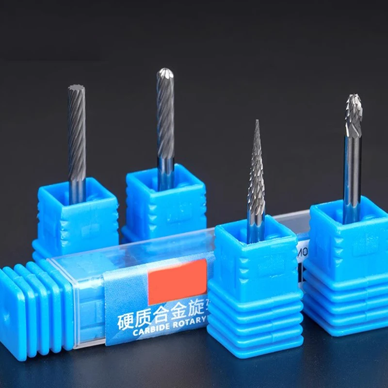 LIDIAO 1PC 3mm Shank Rotary File Wood Metal Polishing Carbide Drill Bit File Hard Alloy Rotary Burr CNC End Milling Cutter