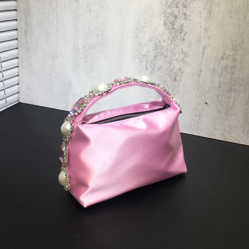 Bolso de mano con manchas de cristal para mujer, bolso de mano para fiesta, cena y noche, moda Ins