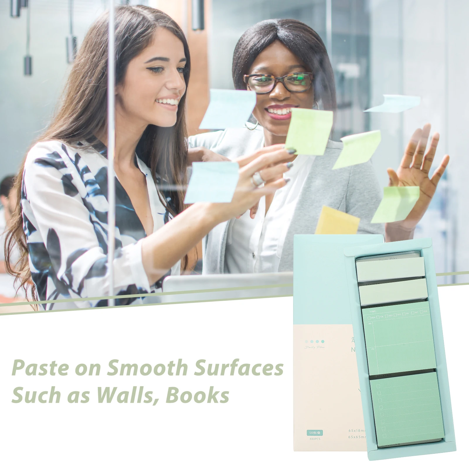 

1 Box Multi-Use Sticky Tabs Smooth Writing Memo Pads Self-Adhesive Label Stickers For Books Files Portable Compact Tear-Off