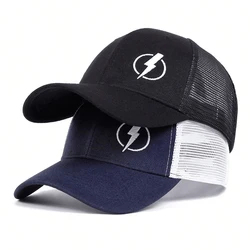 Unisex Lightning Embroidery Baseball Net Caps Spring and Summer Outdoor Adjustable Casual Hats Sunscreen Hat