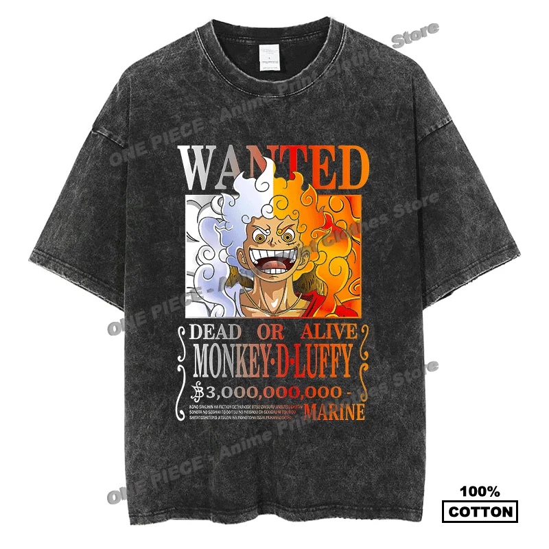 

Anime ONE PIECE - Reward Poster · Nika Luffy Print T Shirt y2k Harajuku Casual Men Women Short Sleeve Cotton Vintage Loose Tees