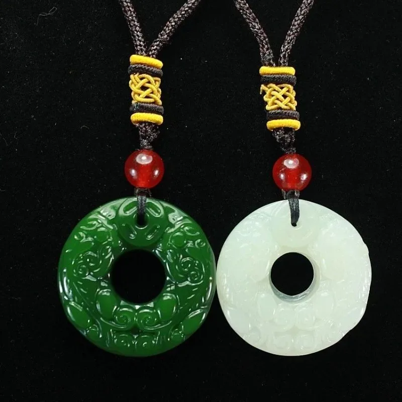 

Authentic Hetian Biyu Pixiu Pendant Green and White Men's and Women's Jade Necklace Fashion Feng Shui Jewelry Festival Gift