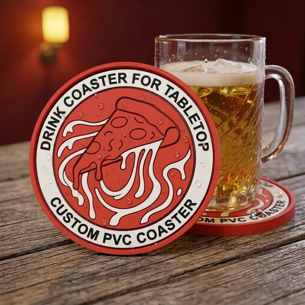 Insulation Custom Logo PVC Silicone Cup Mat Non-Slip Soft Rubber Drink Coaster for Coffee Tea Restaurant Table