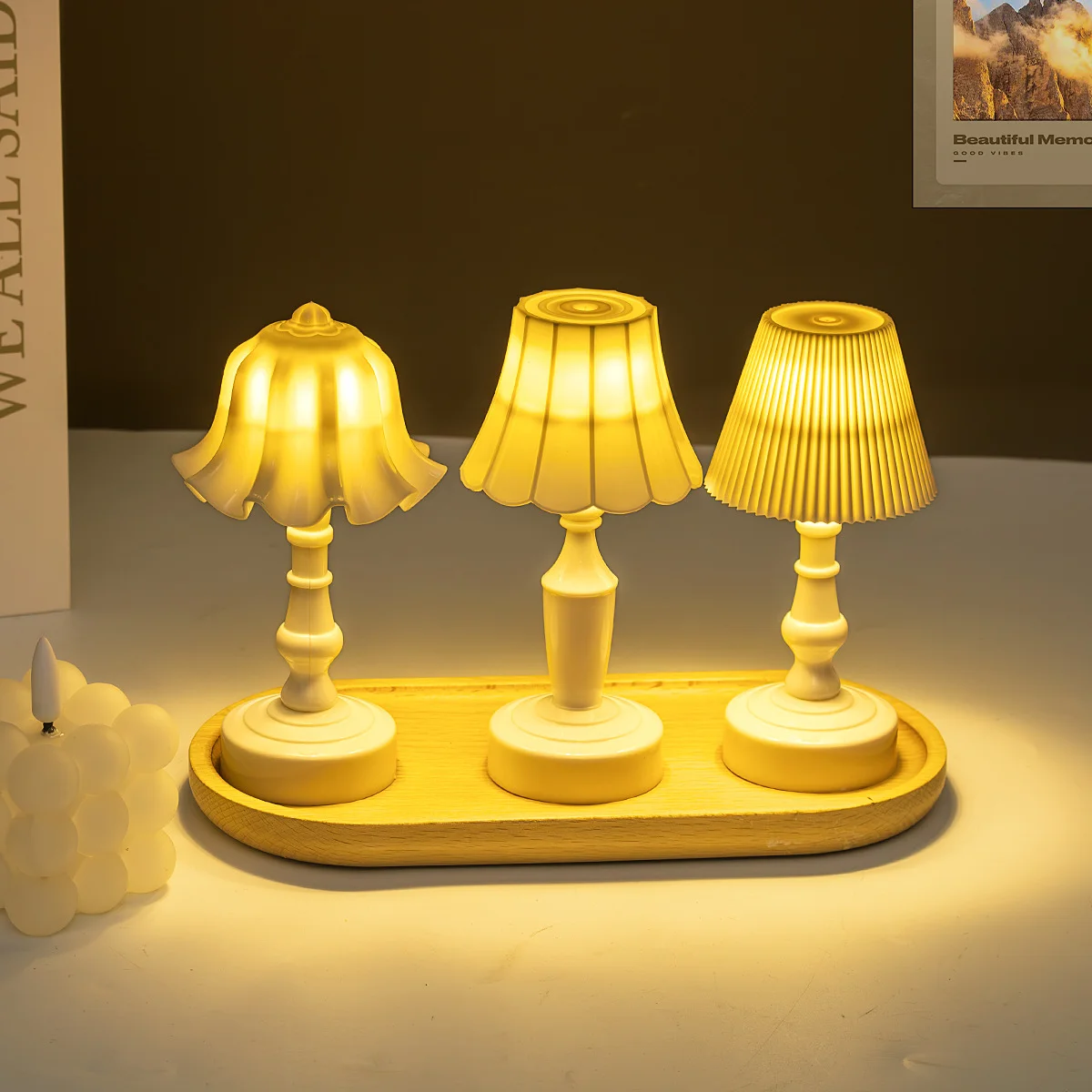 خمر شمعة ضوء الليل أباجورة الإ - مراجعة Vintage Lighting Decor وسعره