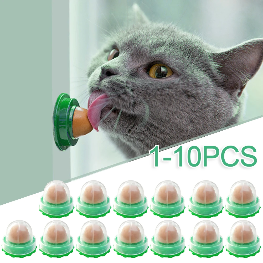 10-1PCS Nutrition Cat Catnip Ball Dust Cover Round Safe Catnip Snack Cat Lollipop Cat Mint On The Wall Cat Energy Ball Candy