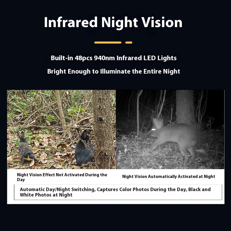 كاميرا صيد بالأشعة تحت الحمراء 4K 24MP 1080P مع مستشعر CMOS 1MP مقاوم للماء يتنشط لتتبع الحياة البرية والأمن الخارجي #4