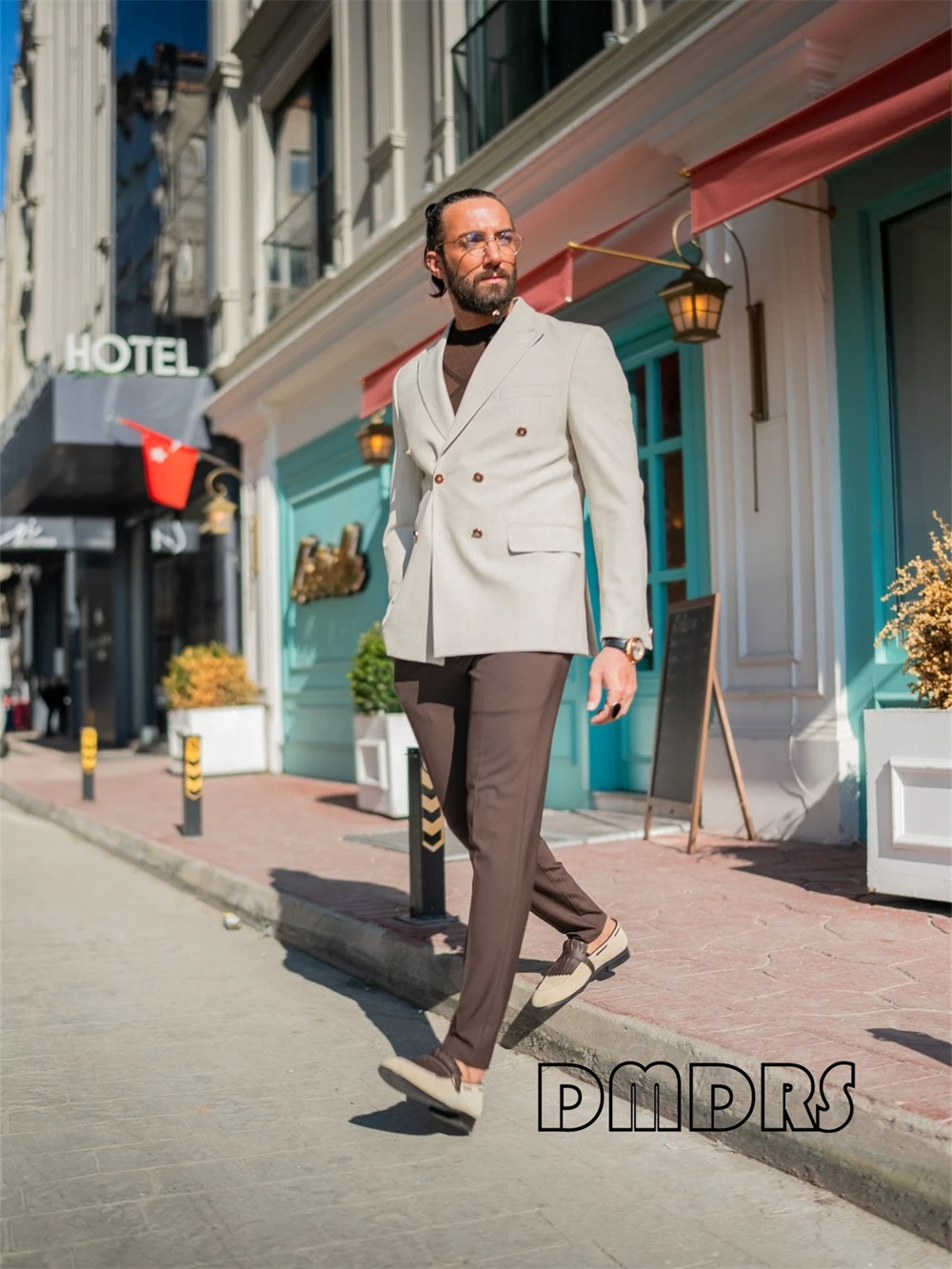 Linen Suit Jacket Double Breasted Formal Suit Blazer for Men, Business Tuxedo Suits Plus Size Breathable Fabric Jacket