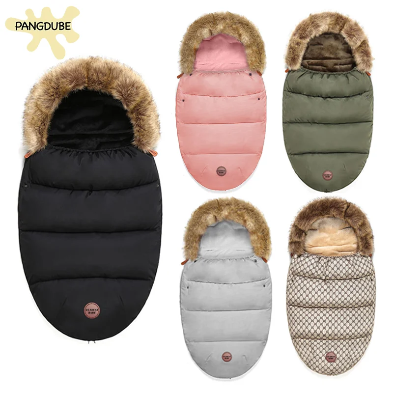 PANGDUBE Universal Baby Sleeping Bag Thick Winter Envelope for Newborns Baby Footmuff for Stroller 0~12Month Newborn Sleep Sacks