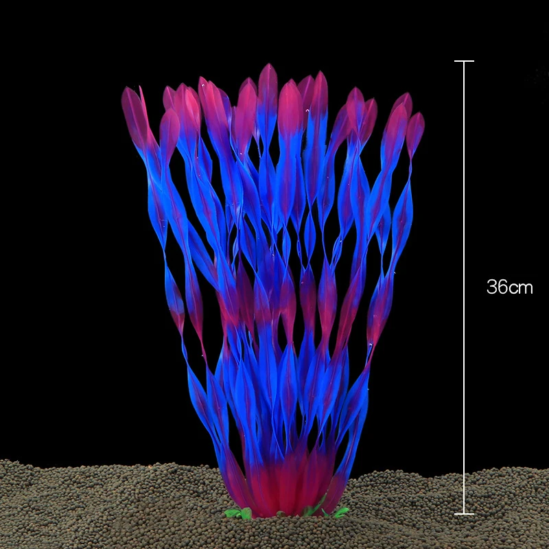 Plantas artificiales de PVC de plástico para acuario, decoración sumergible para pecera acuática, hierba subacuática, adorno de fondo