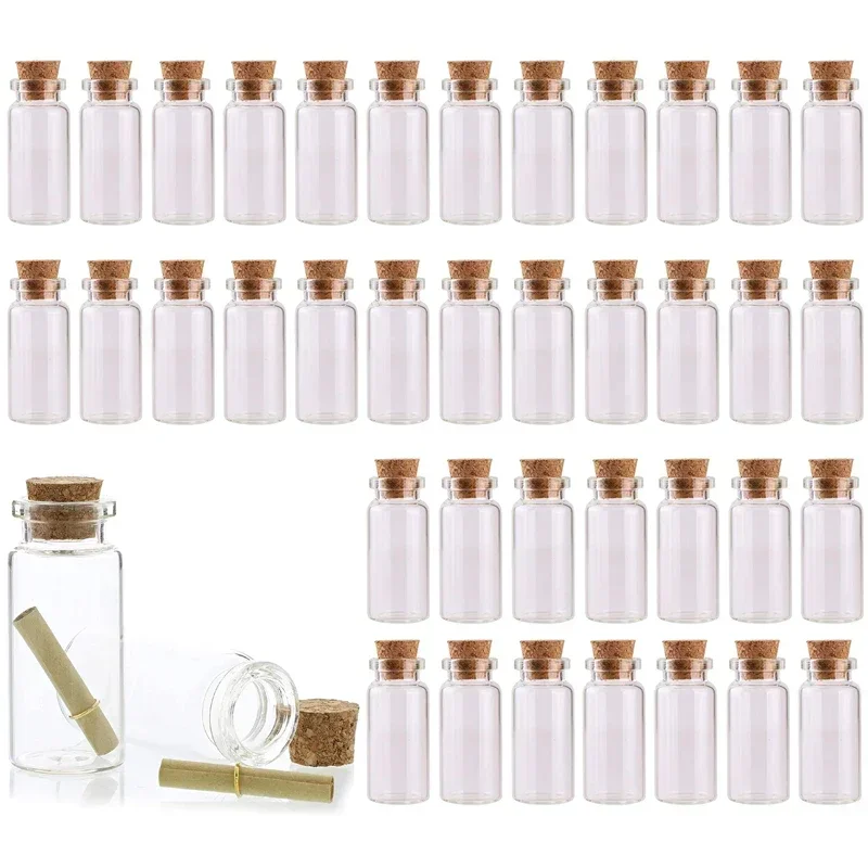 10PCS 5/8/12/15/20/25/30ML Corks แก้วขวด Wishing ขวดขวดแก้วเปล่าสําหรับศิลปะหัตถกรรม DIY งานแต่งงานตกแต่ง