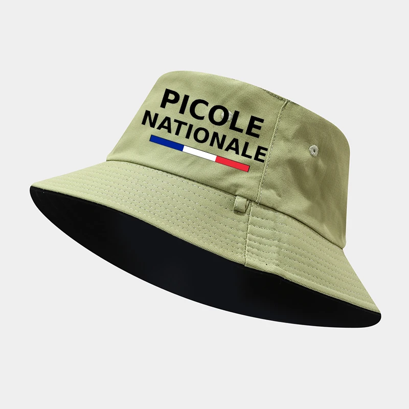 XL Reversible Bucket Hat 62-64cm Big Head French Picole Nationale Print Double Sided Fisherman Cap Sun Shade for Men Women view 3