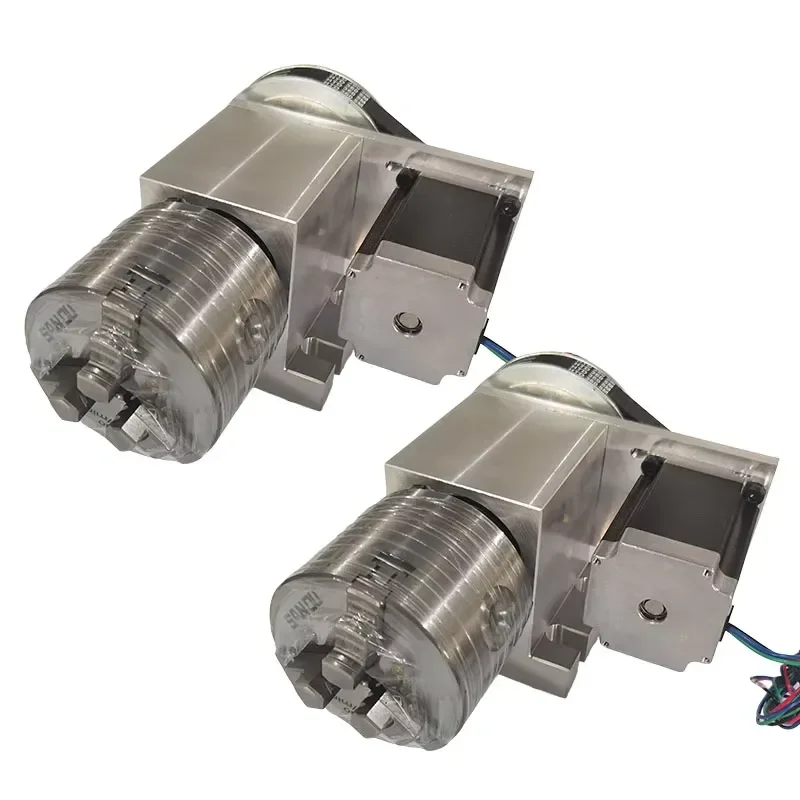 Nema23 Stepper Motor 3 Jaw Chuck Rotary Axis Cnc Rotary 4axis