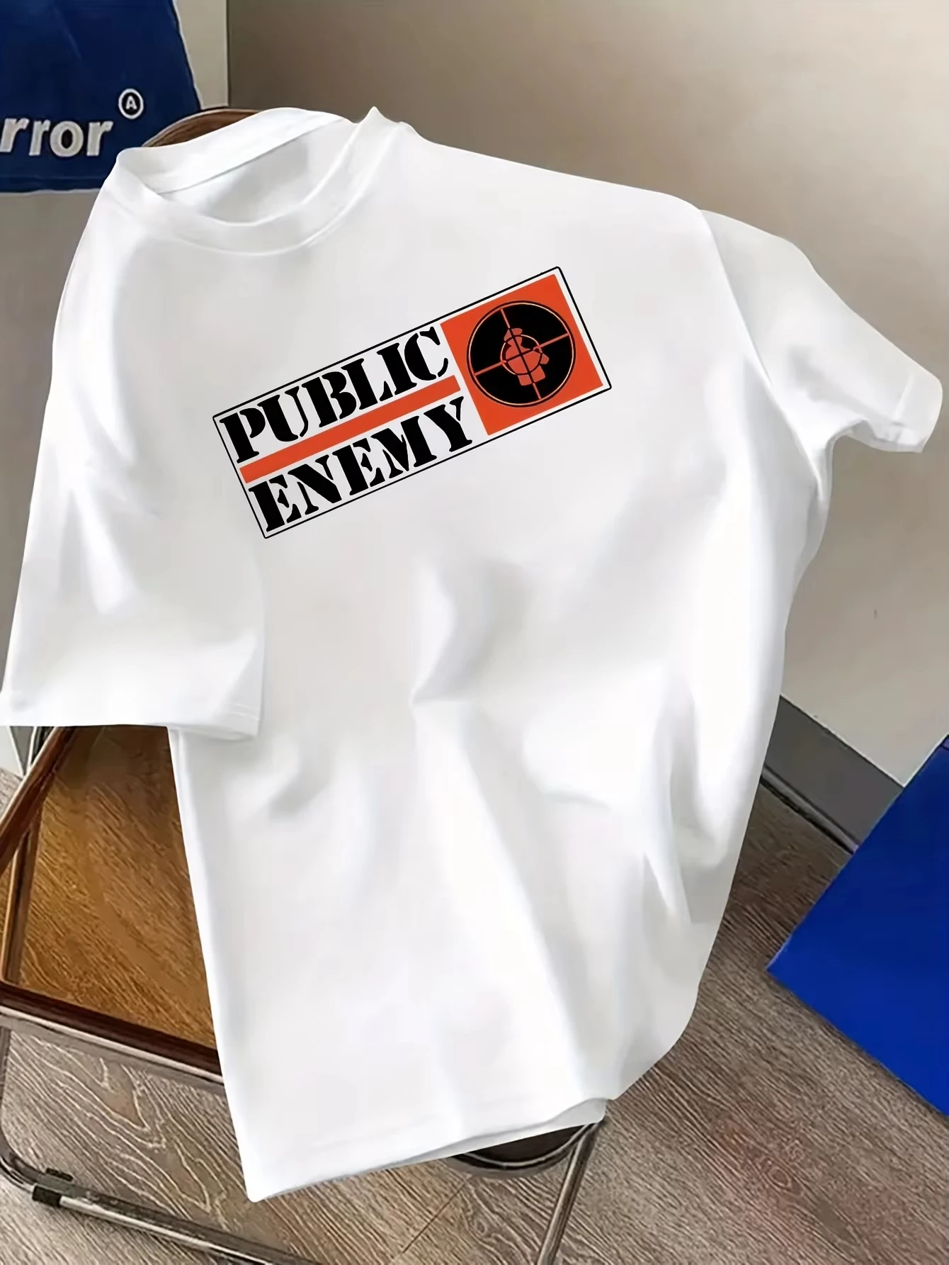 تي شيرت Public Enemy مطبوع من القطن كاجوال بأكمام قصيرة قابلة للتنفس، ملابس الشارع برقبة دائرية للرجال والنساء #2