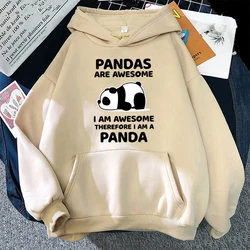 New Men'S Women'S Winter Autumn Fashion Hooded Pandas Are Awesome I Am Awesome Therefore I Am A Panda Casual Long Sleeve Hoodies