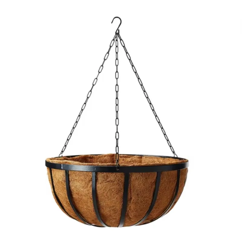 Cheap Hanging Baskets Coconut Coir Hanging Planters Outdoor Metal Wire Baskets With Coco Liner