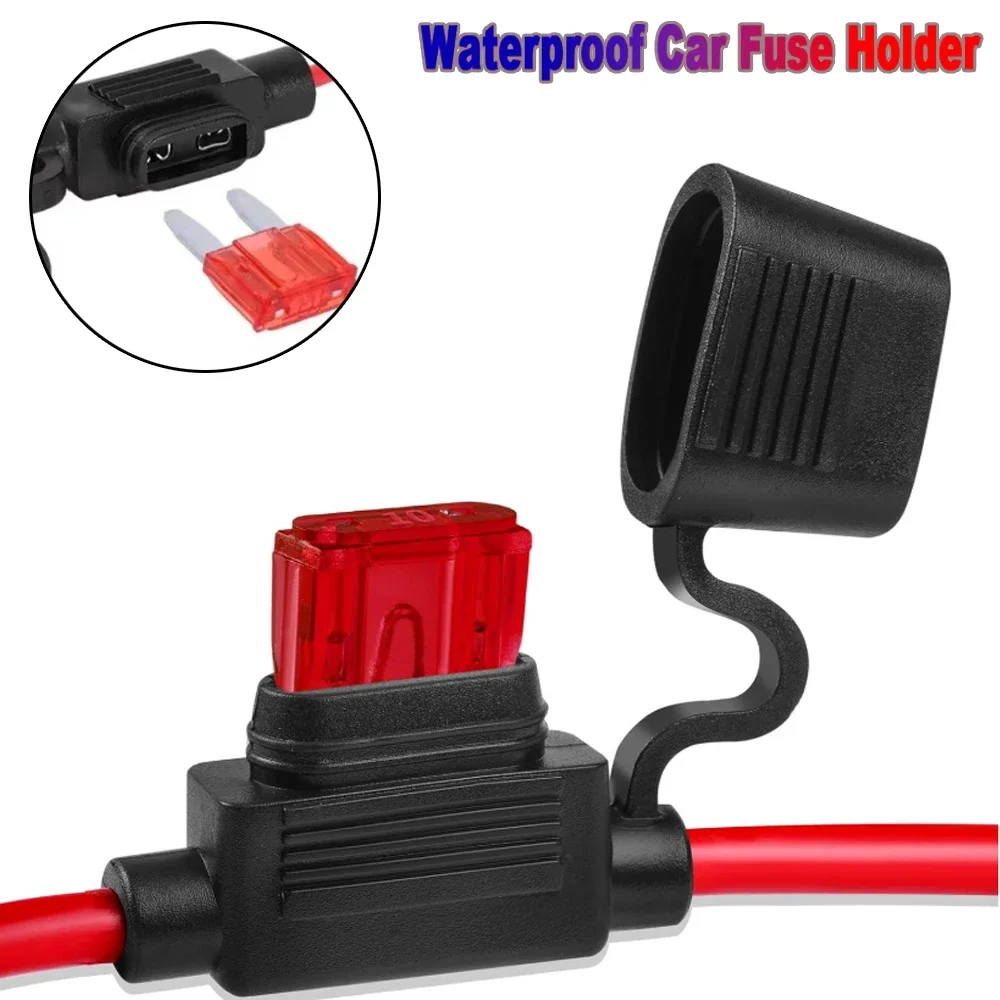 

2/4/6/8pcs Car Fuse Holder Waterproof Mini Blade Adapter Splash-proof Box for Cutoff Switch Socket 18 AWG Wires for Automotive