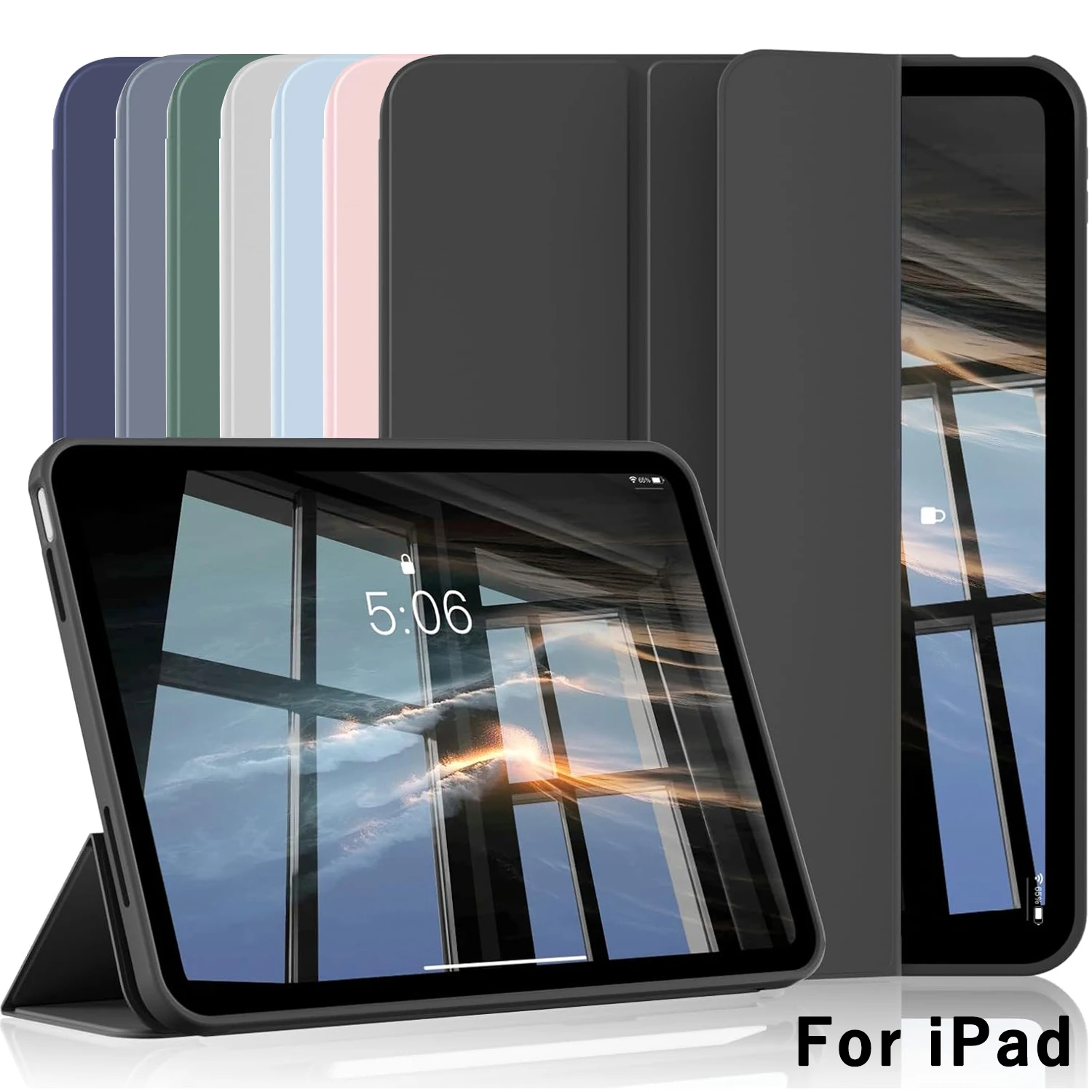 Case For iPad 11th A16 Pro Air 13 11 M3 M2 2025 12.9 9 8 7 6 5 4 10 th Mini 7 6 Magnetic Flip Stand Tablet Cover Soft Back Shell