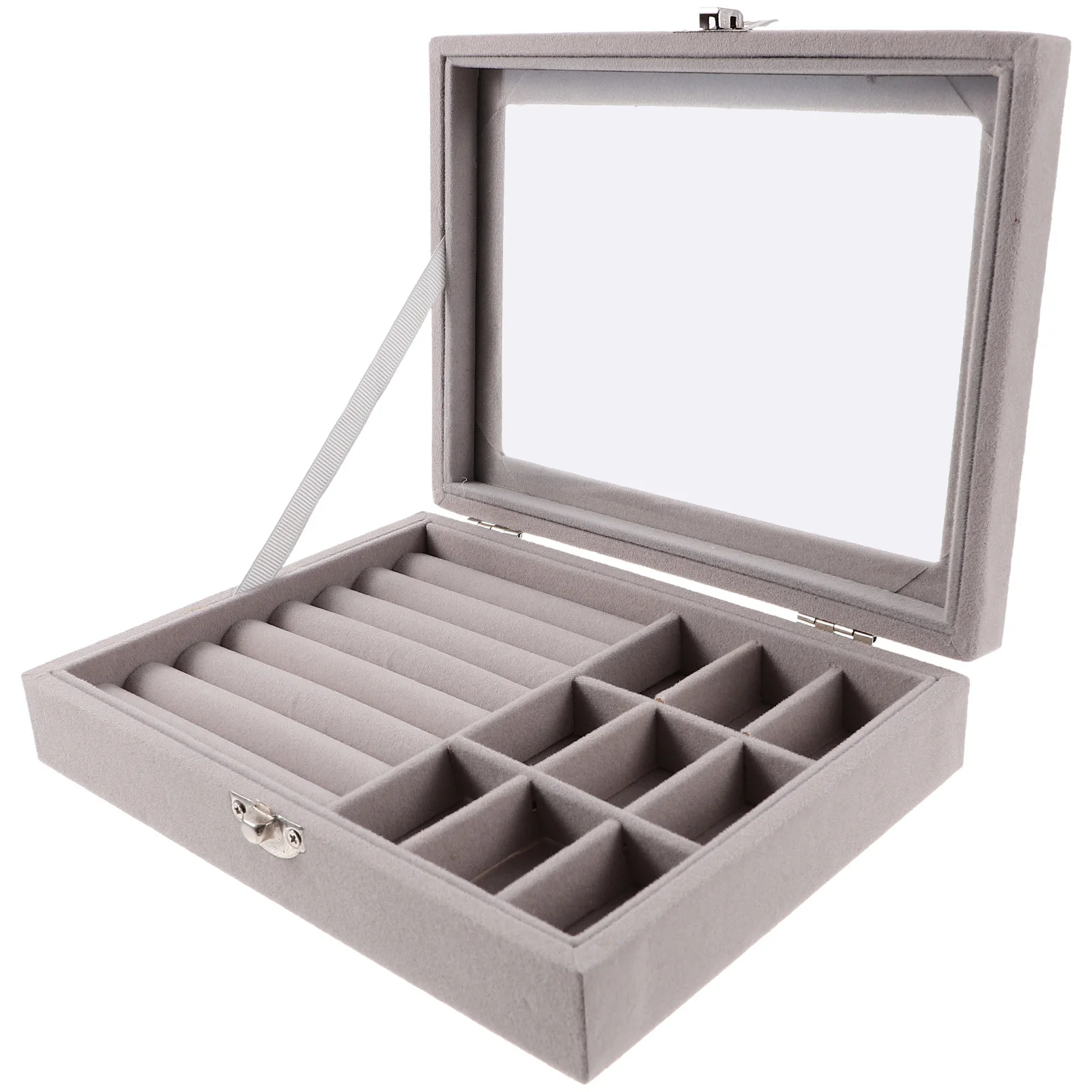 

Compartment Jewelry Storage Box Portable Dust Resistant Earring Necklace Bracelet Organizer Large Jewelry Case for Bedroom