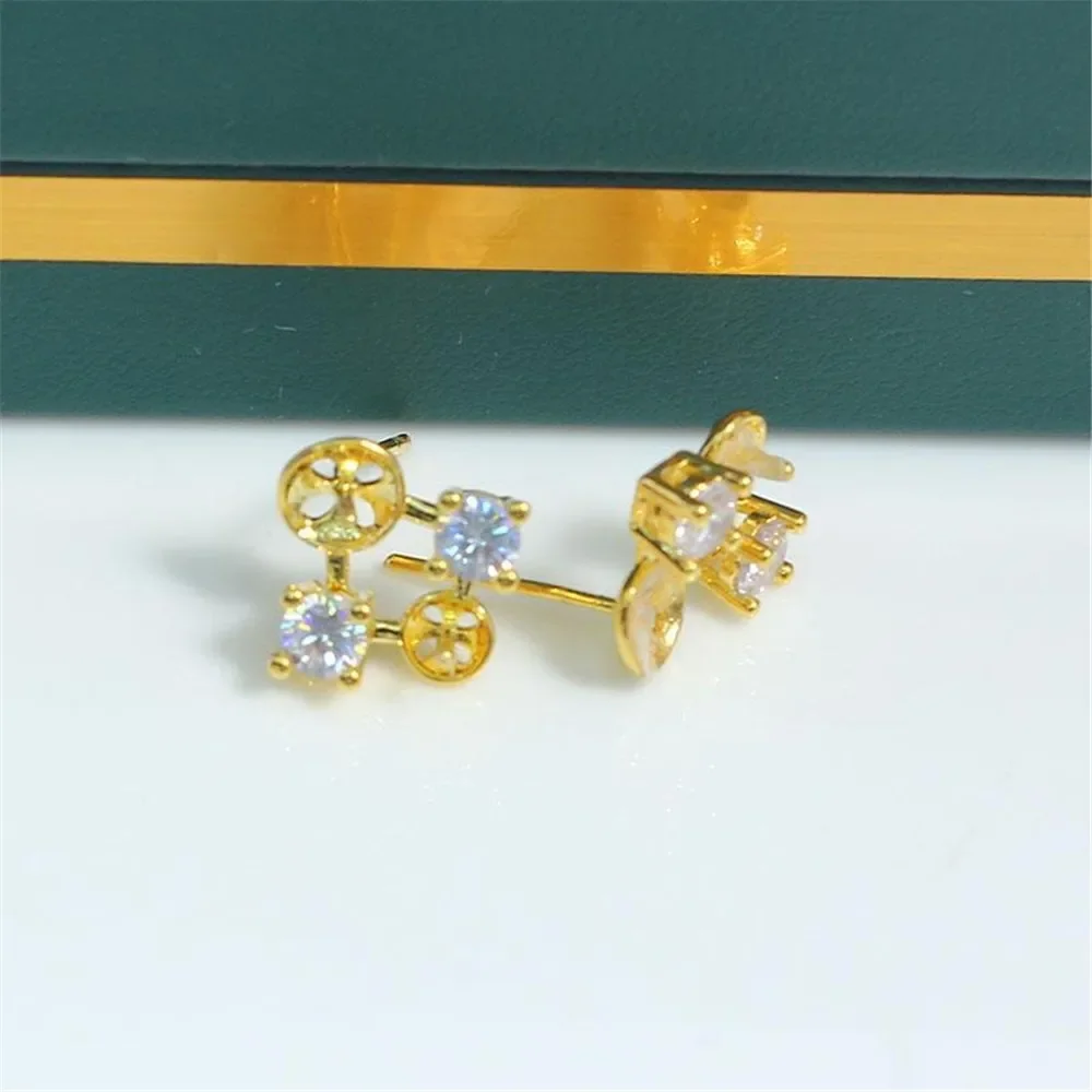 

Gold Plated Pearl Earring Settings, DIY Jewelry Making Supplies, Blank Ear Stud Bases for Handmade Accessories, No Pearl