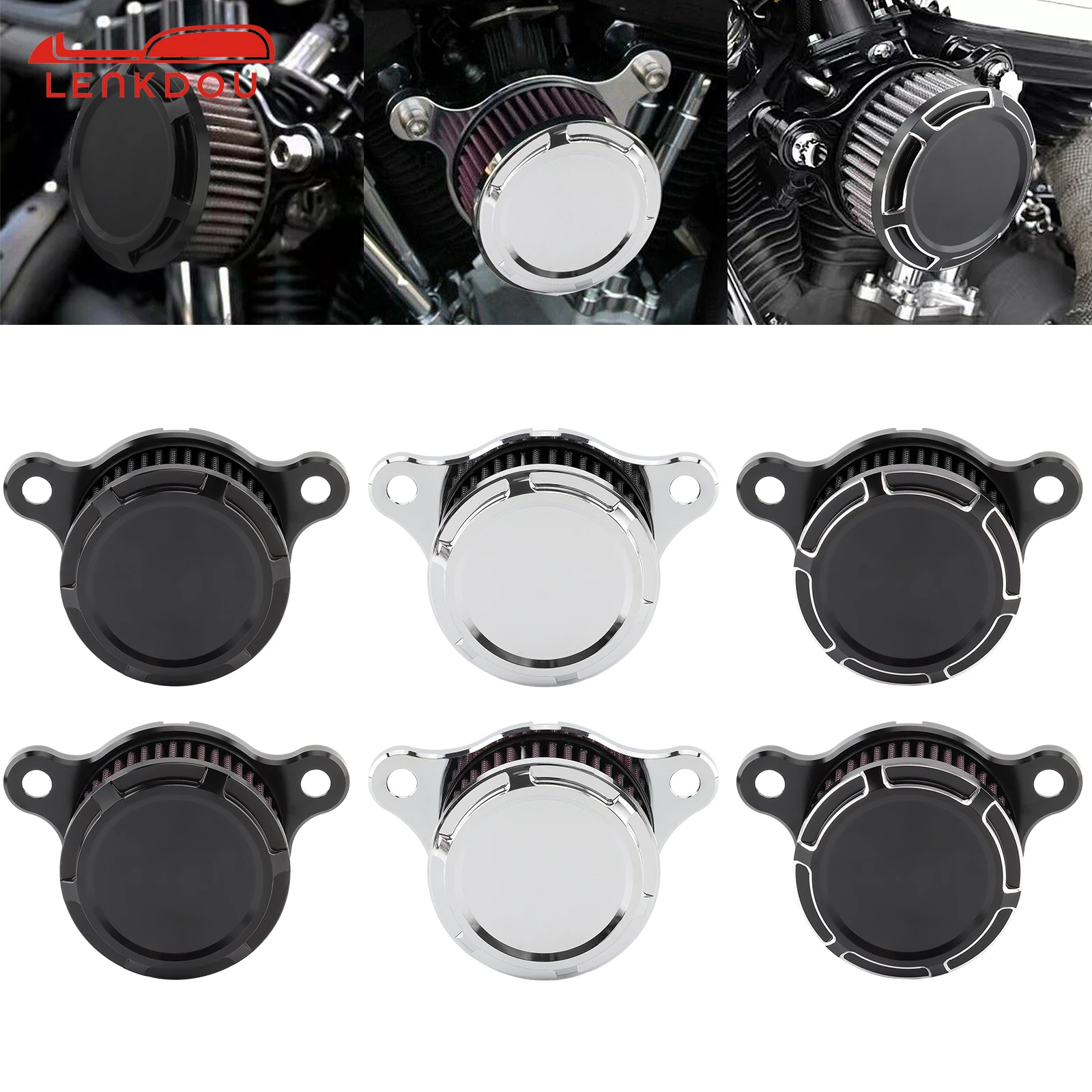 

Motorcycle Air Cleaner Intake Filter Kit CNC Aluminum For Harley Sportster XL883 XL1200 Iron 883 Forty-Eight XR 1201 1991-2023