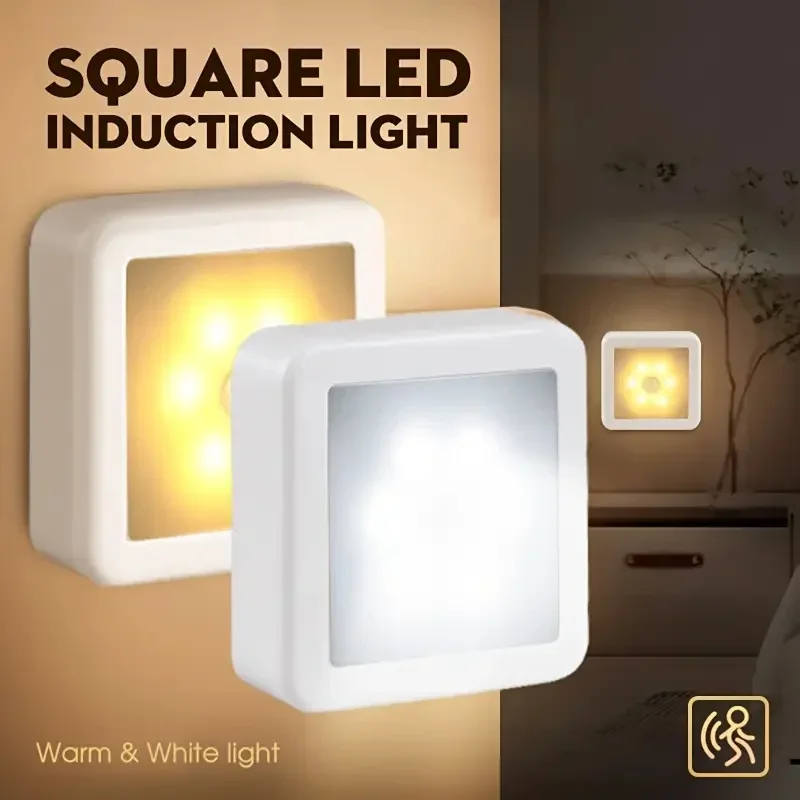 1/3/6pcs 6LED Motion Sensor Night Light LED Closet Lights Under Cabinet Lights Wireless Wall Puck Lamp For Stair Step Hallway