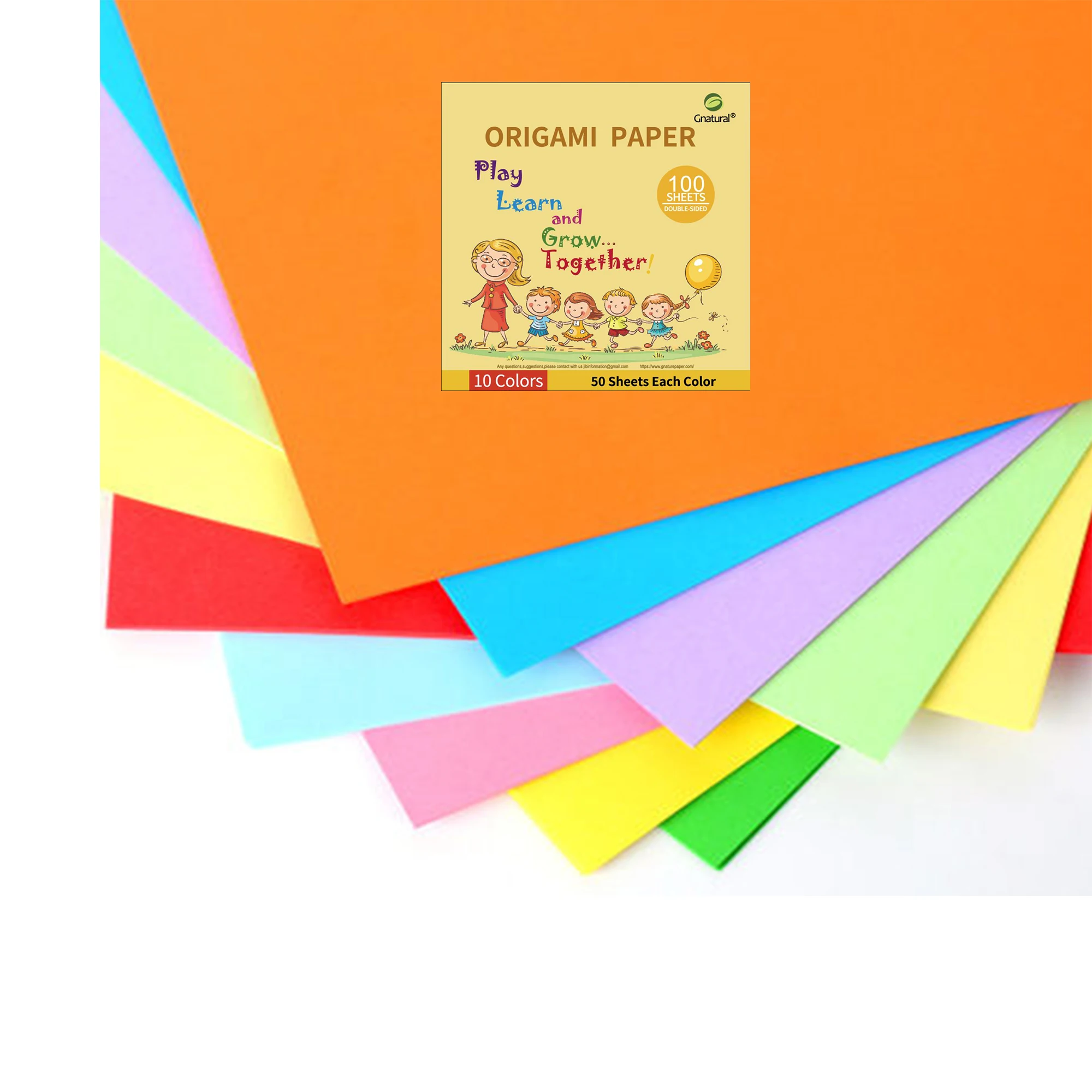 대형 종이접기 종이 25X25cm 10색 100장 양면 수제 접기 종이 정사각형 종이 어린이 학교용