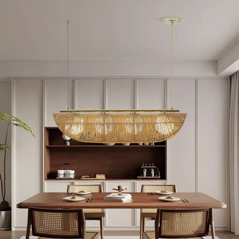 Japanese Retro Restaurant Chandelier Zen Style Homestay Bar Counter Cream Wind Table Lamp Modern Minimalist Creative Island Tabl - Image 4