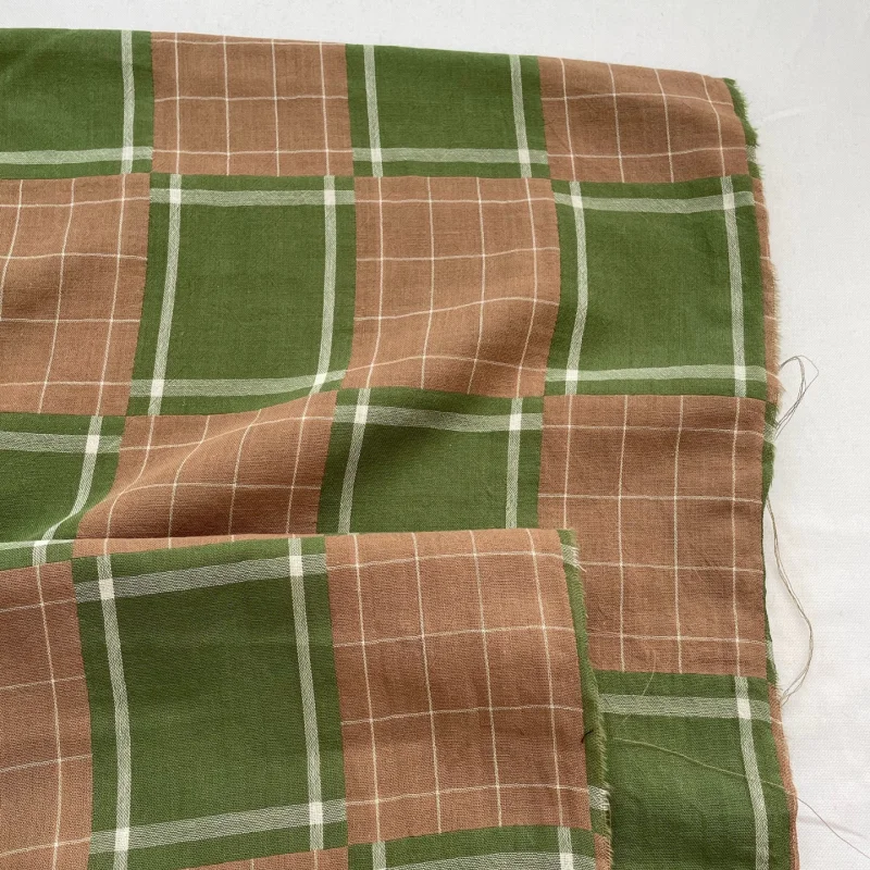 

Colorful checkered double-layer gauze cotton fabric for handmade diy fabric