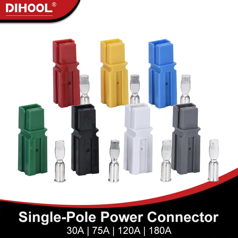 Single-Pole Connector DC Forklift Power Plug 30A/50A/75A/120A/180A Car Battery Charging Plug High-current Cable Terminals